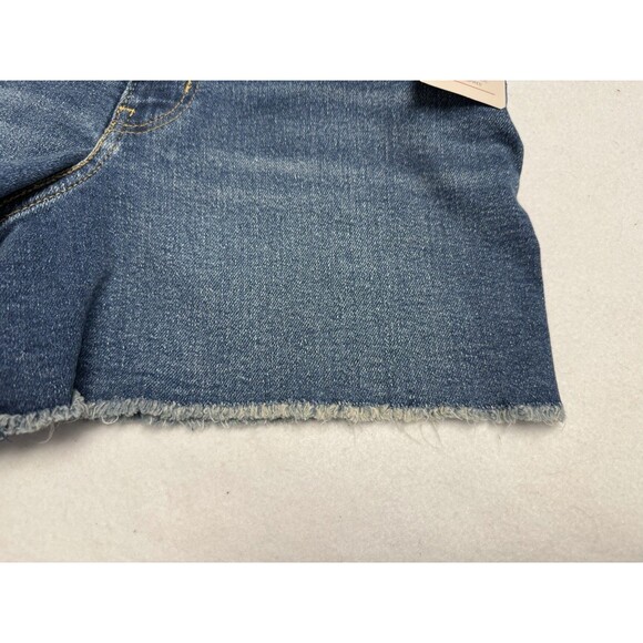 Women’s Levi Heritage Blue Denim High Rise Stretch Fringe Jean  Shorts Sz 12 New - Picture 8 of 9